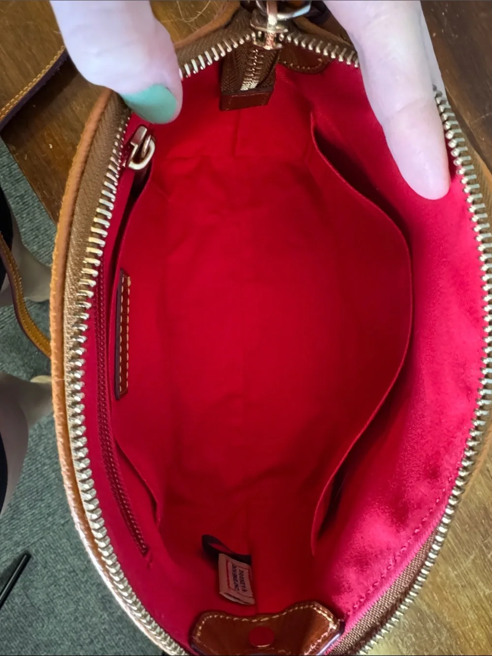 Dooney & Bourke Pebbled Leather Crossbody with Tassel Zip